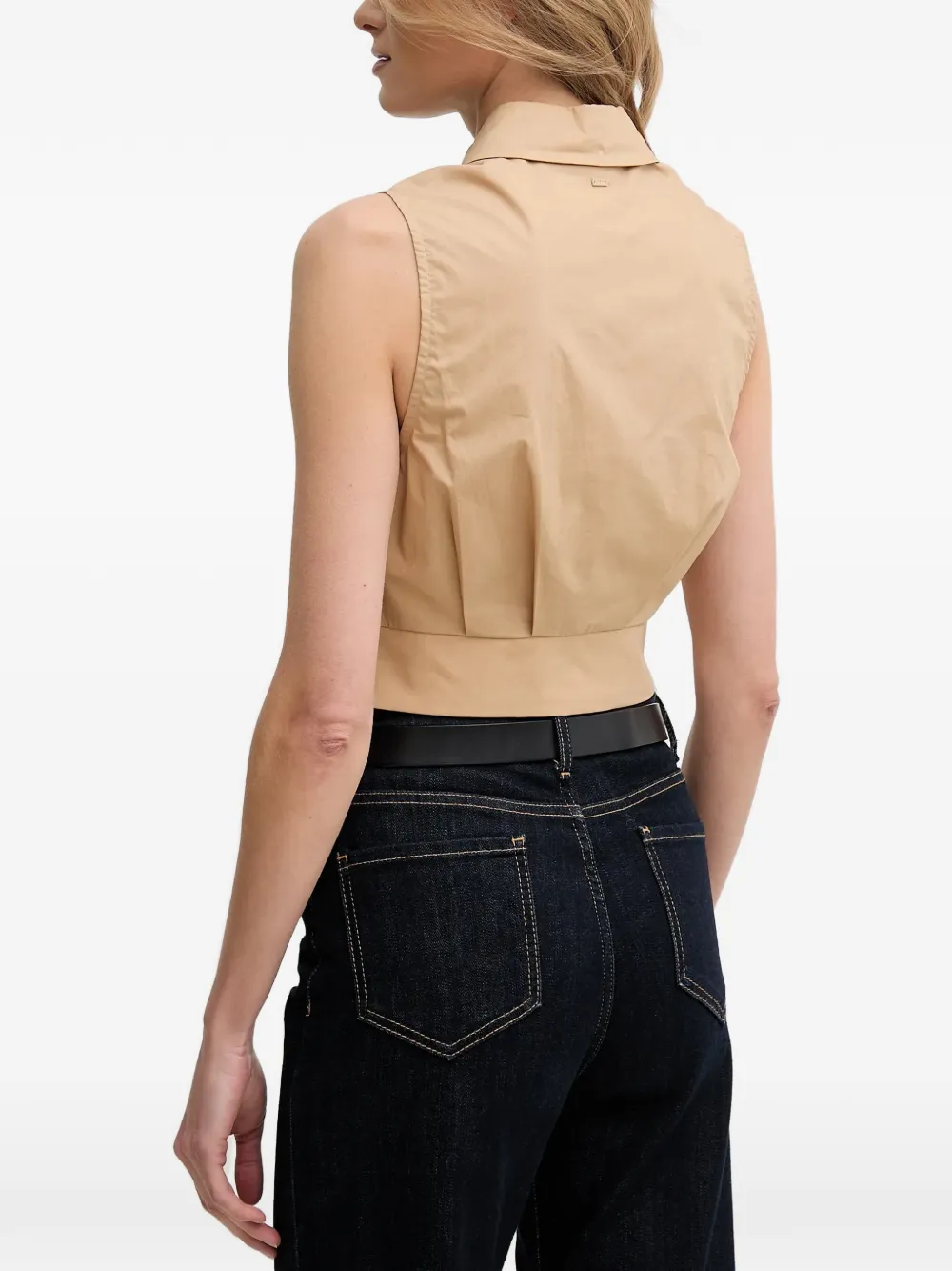  Gaudi Buttoned Sleeveless Top - Neutrals 