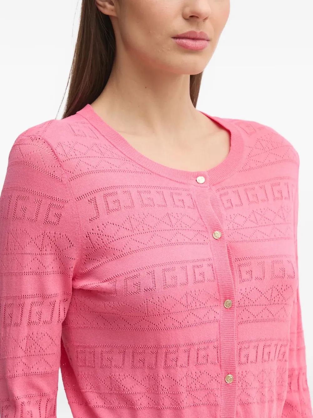 Gaudi Vest met ruches en patroon Roze