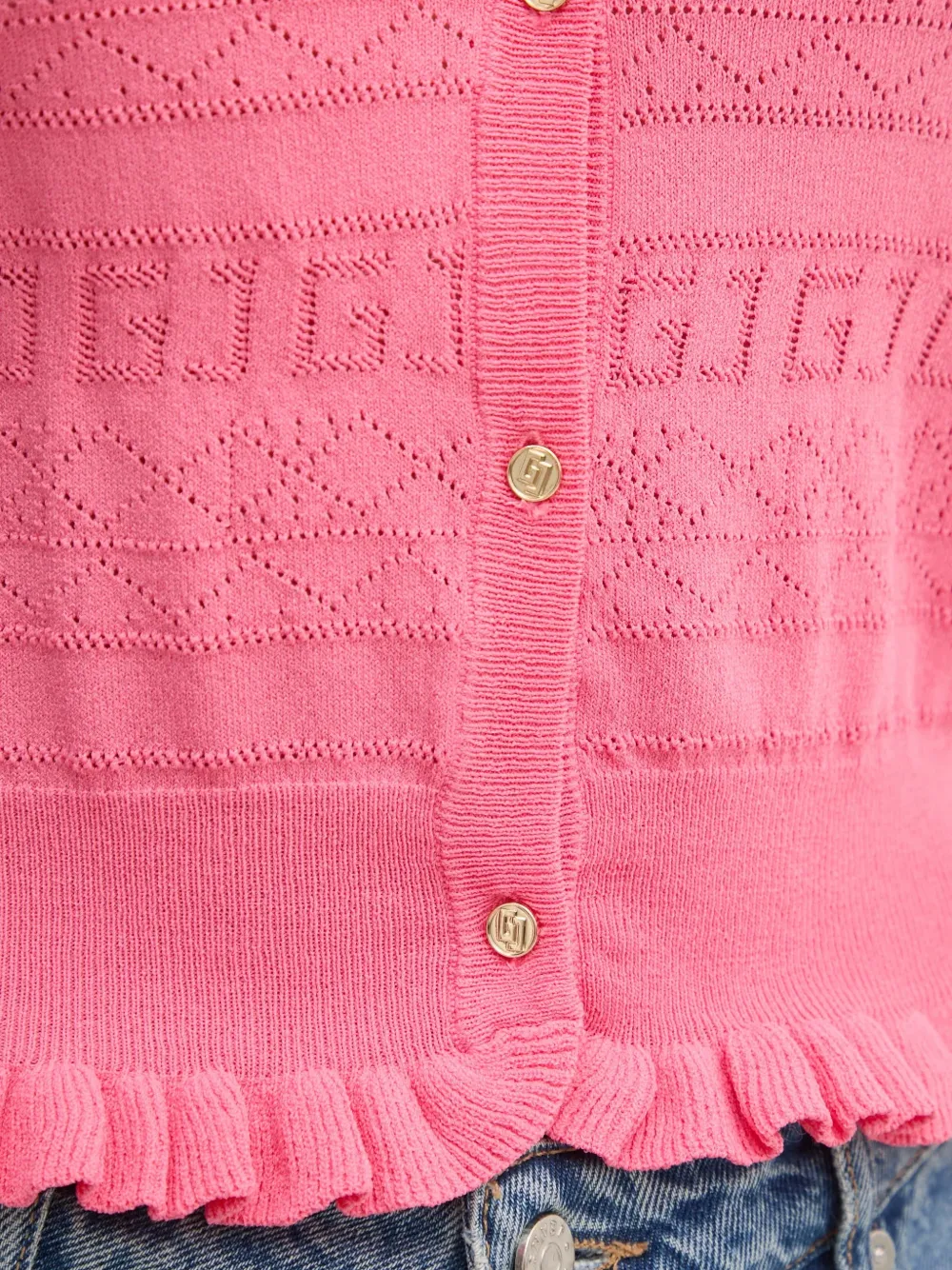 Gaudi Vest met ruches en patroon Roze