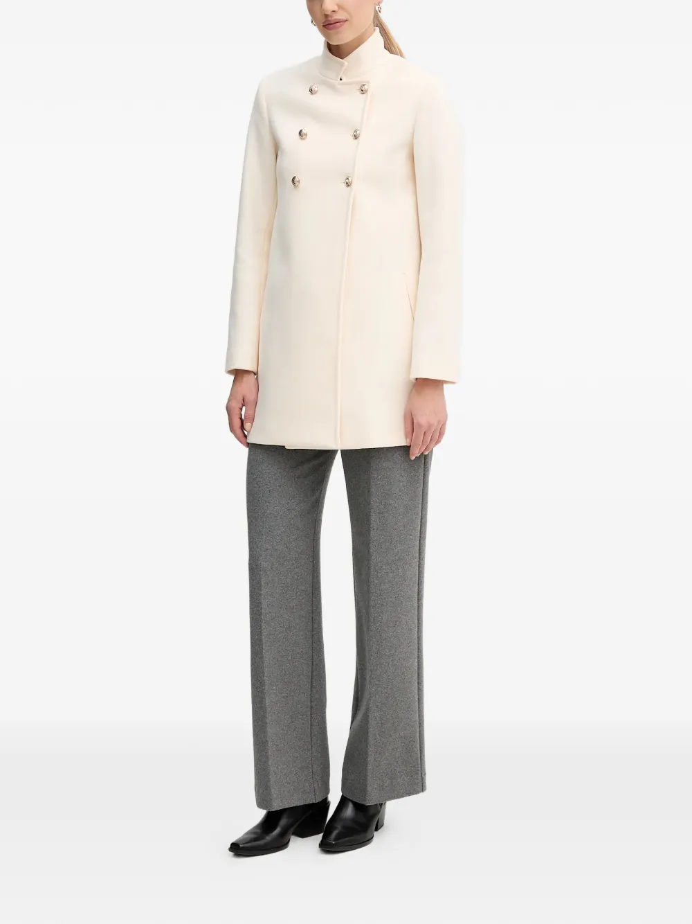  Gaudi Button Double-breasted Coat - Neutrals 