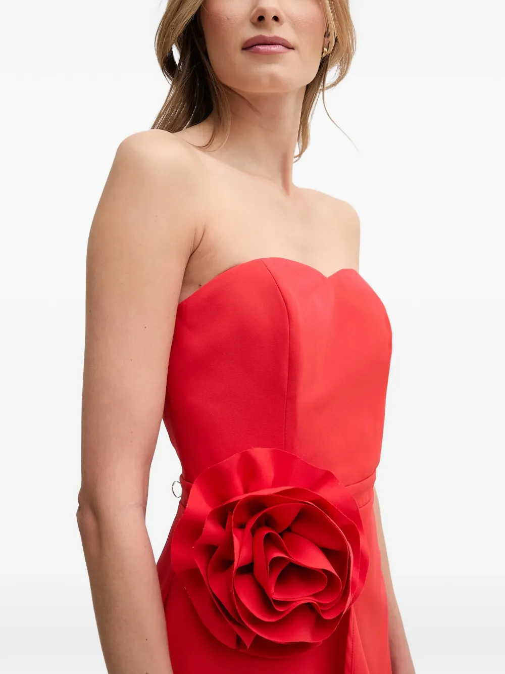 Gaudi Strapless mini-jurk met bloemdetail Rood