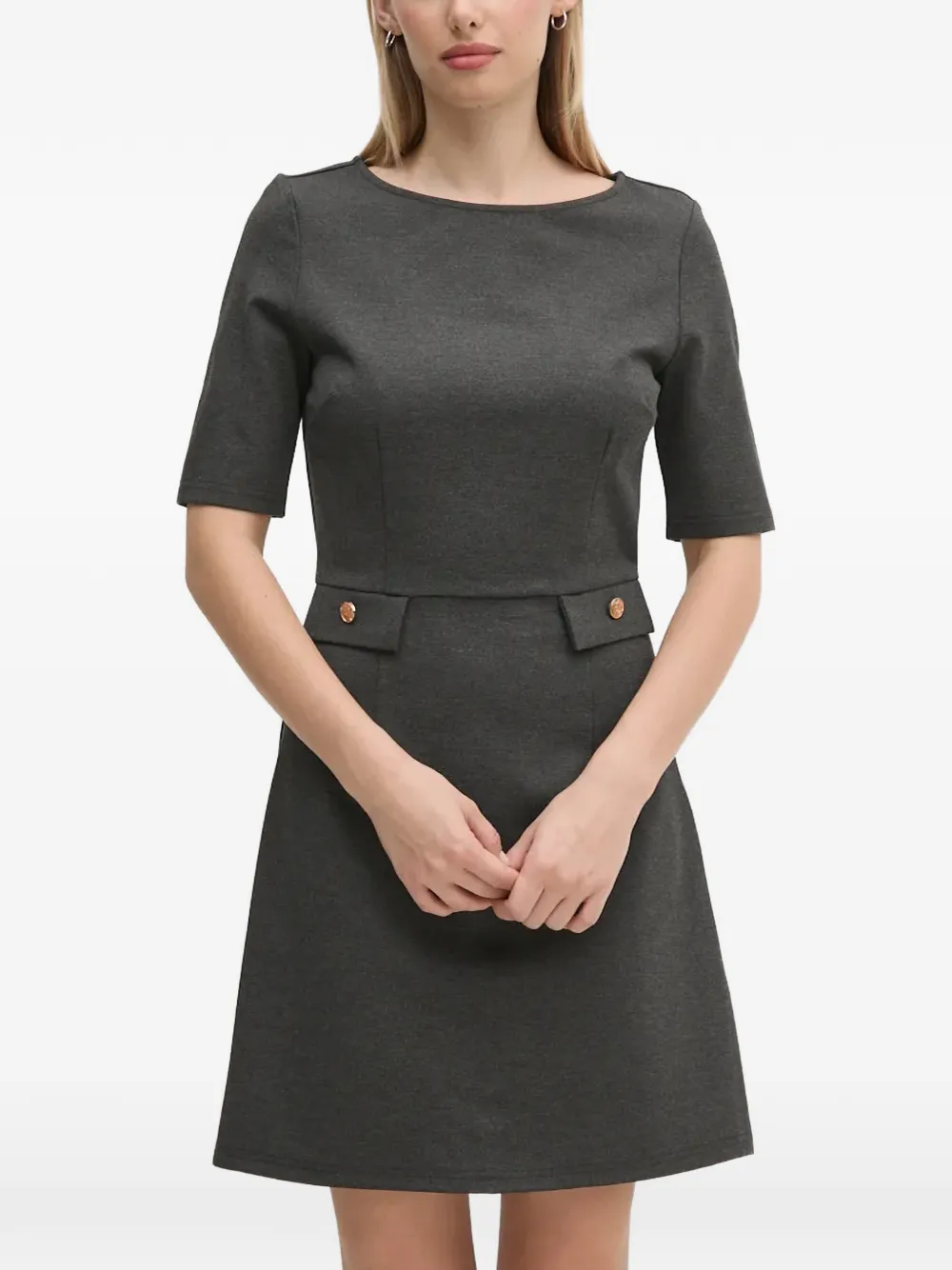 Gaudi flap-pocket dress - Grigio