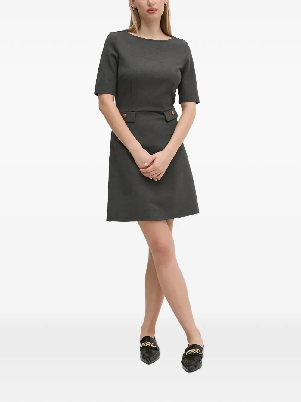  Gaudi Flap-pocket Mini Dress - Grey 