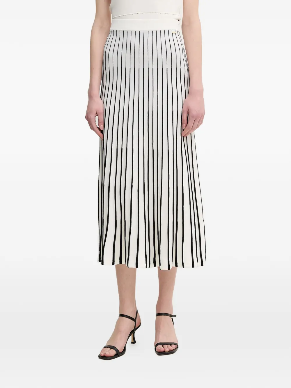 Gaudi Gestreifter Midirock - Weiß