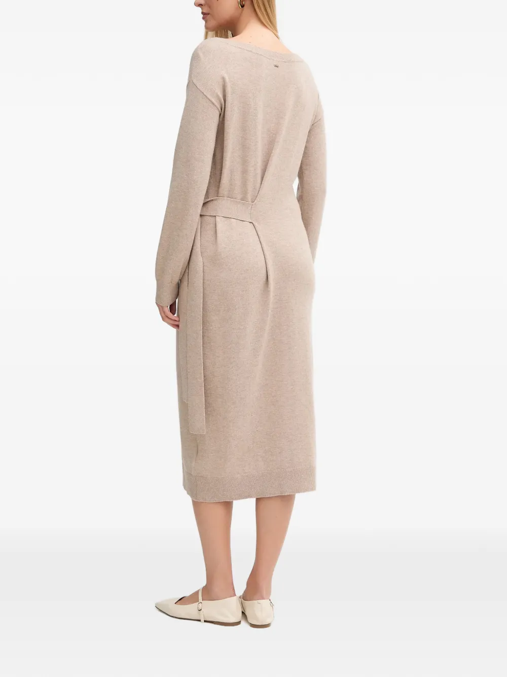 Gaudi Midi-jurk met gestrikte taille Beige