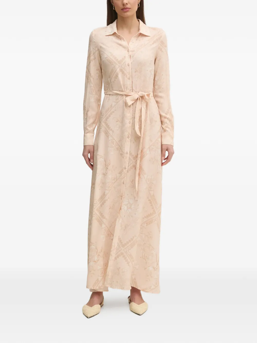  Gaudi Tie-waist Maxi Dress - Neutrals 