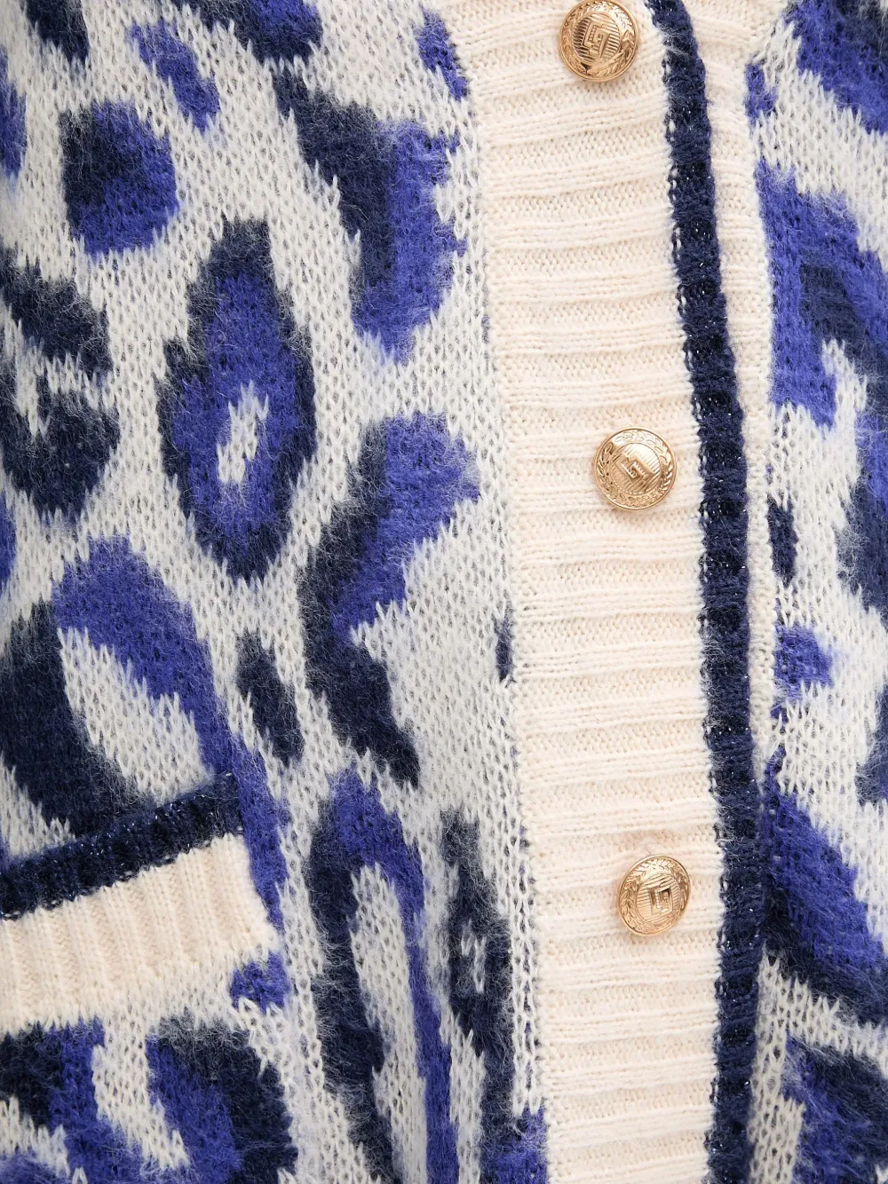 Gaudi Vest met luipaardprint en knopen Beige