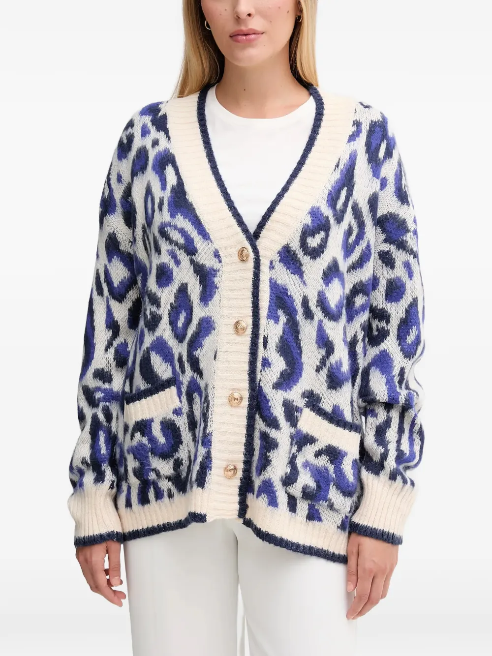 Gaudi Cardigan mit Leoparden-Print - Nude