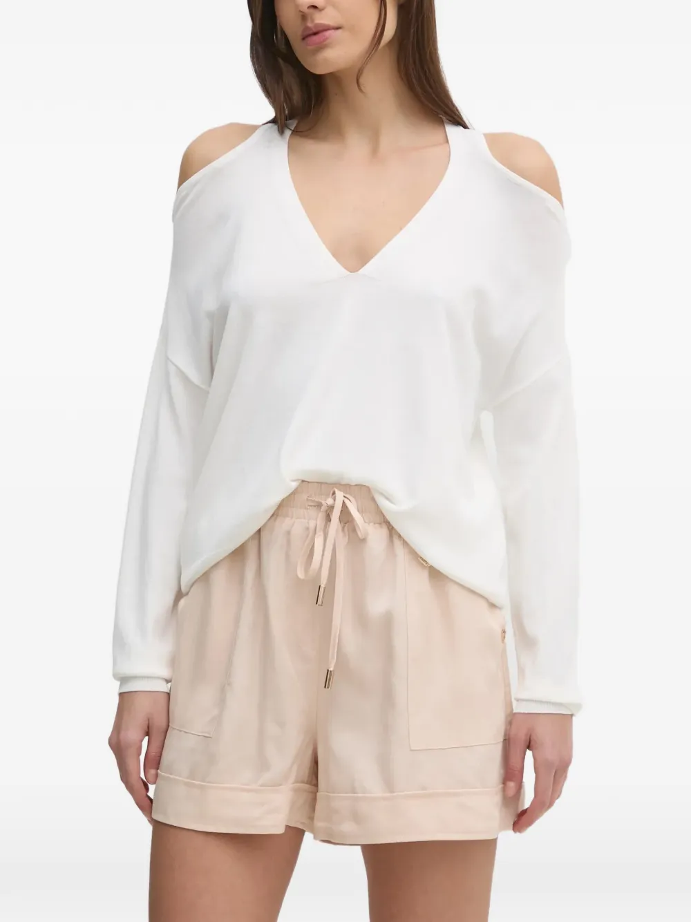 Gaudi V-neck top - Bianco