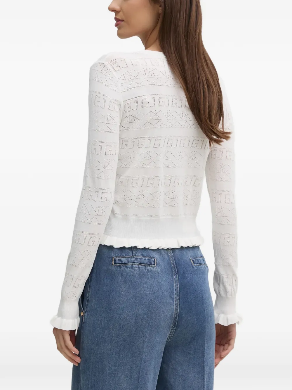  Gaudi Ruffled Sweater - White 