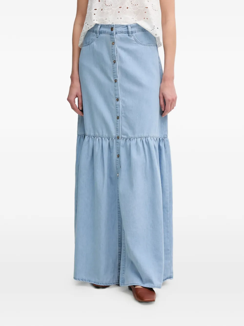 Gaudi button skirt - Blu