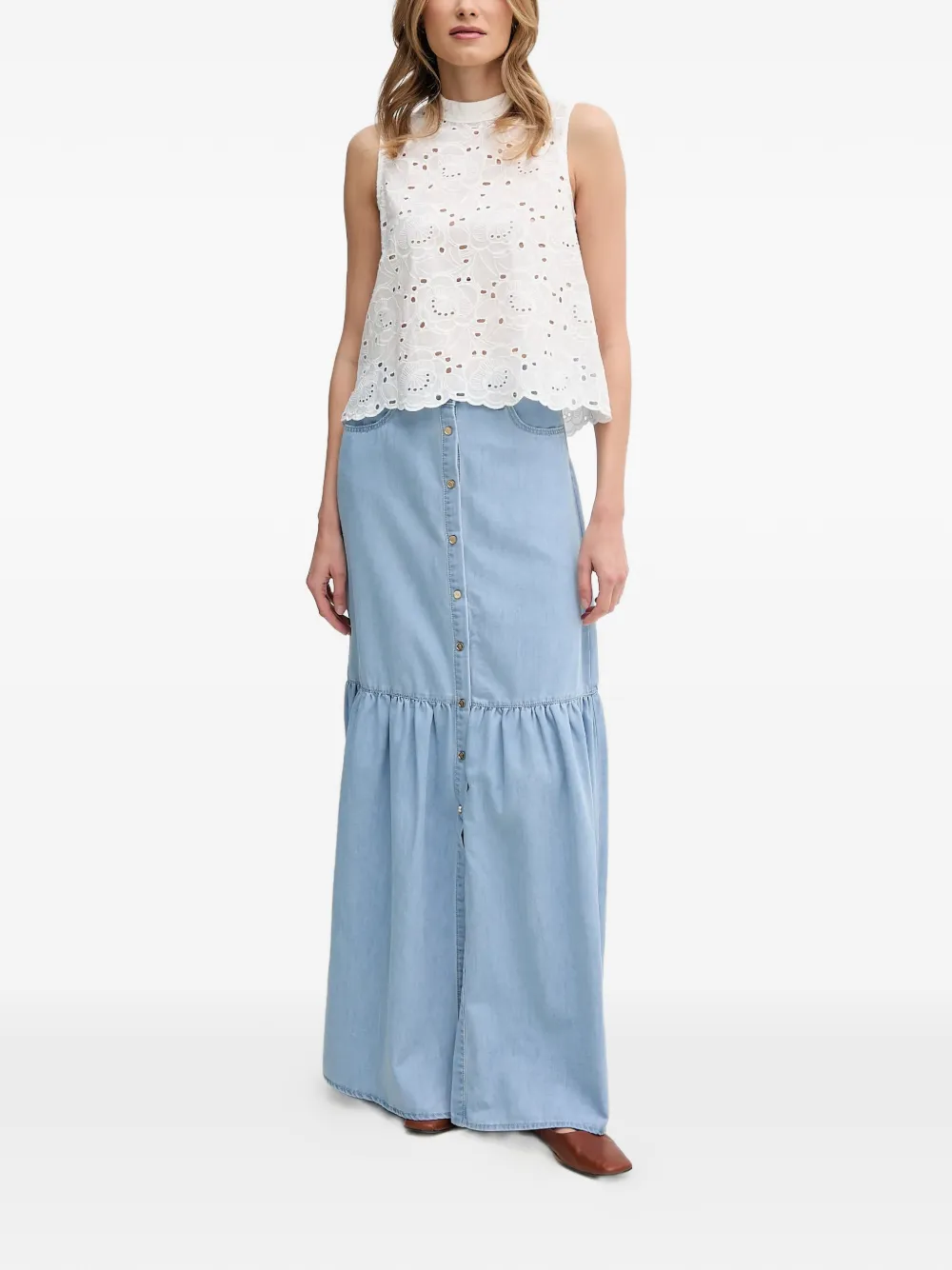 Buttoned Maxi Skirt