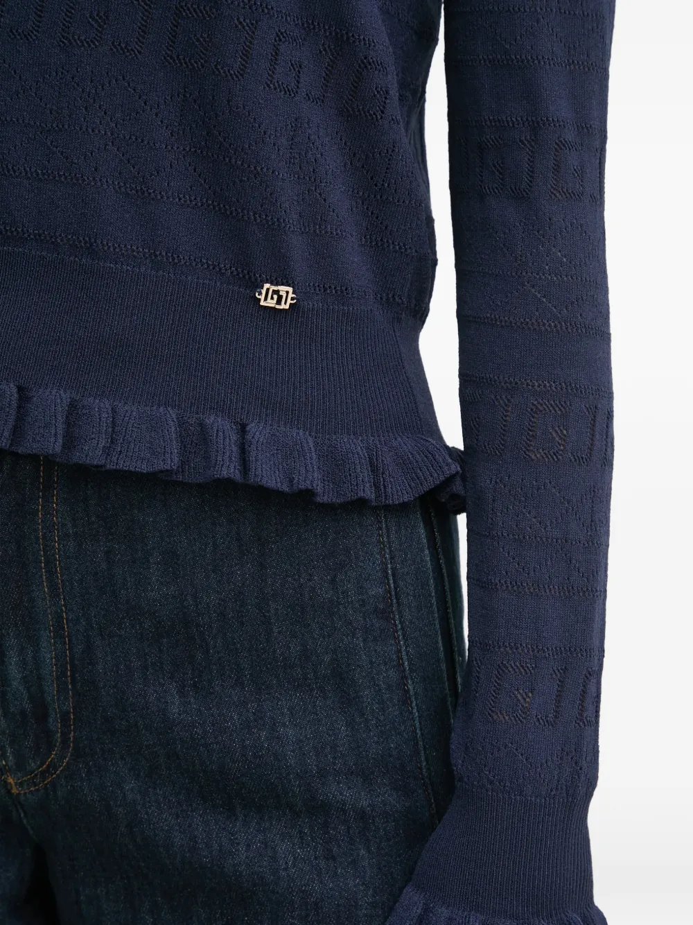 Gaudi Trui met ruche afwerking Blauw