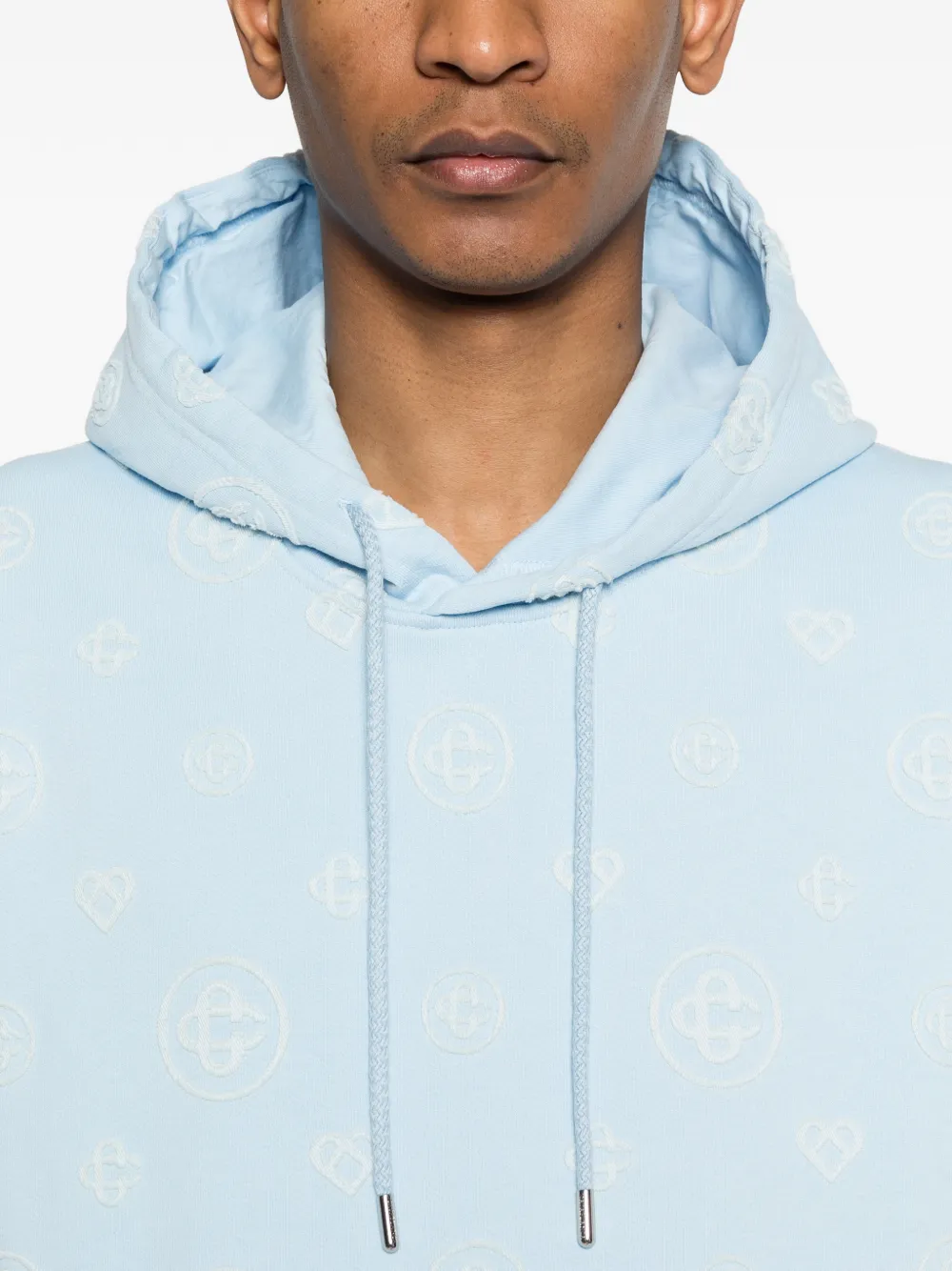 Casablanca Hoodie met monogram-applicatie Blauw