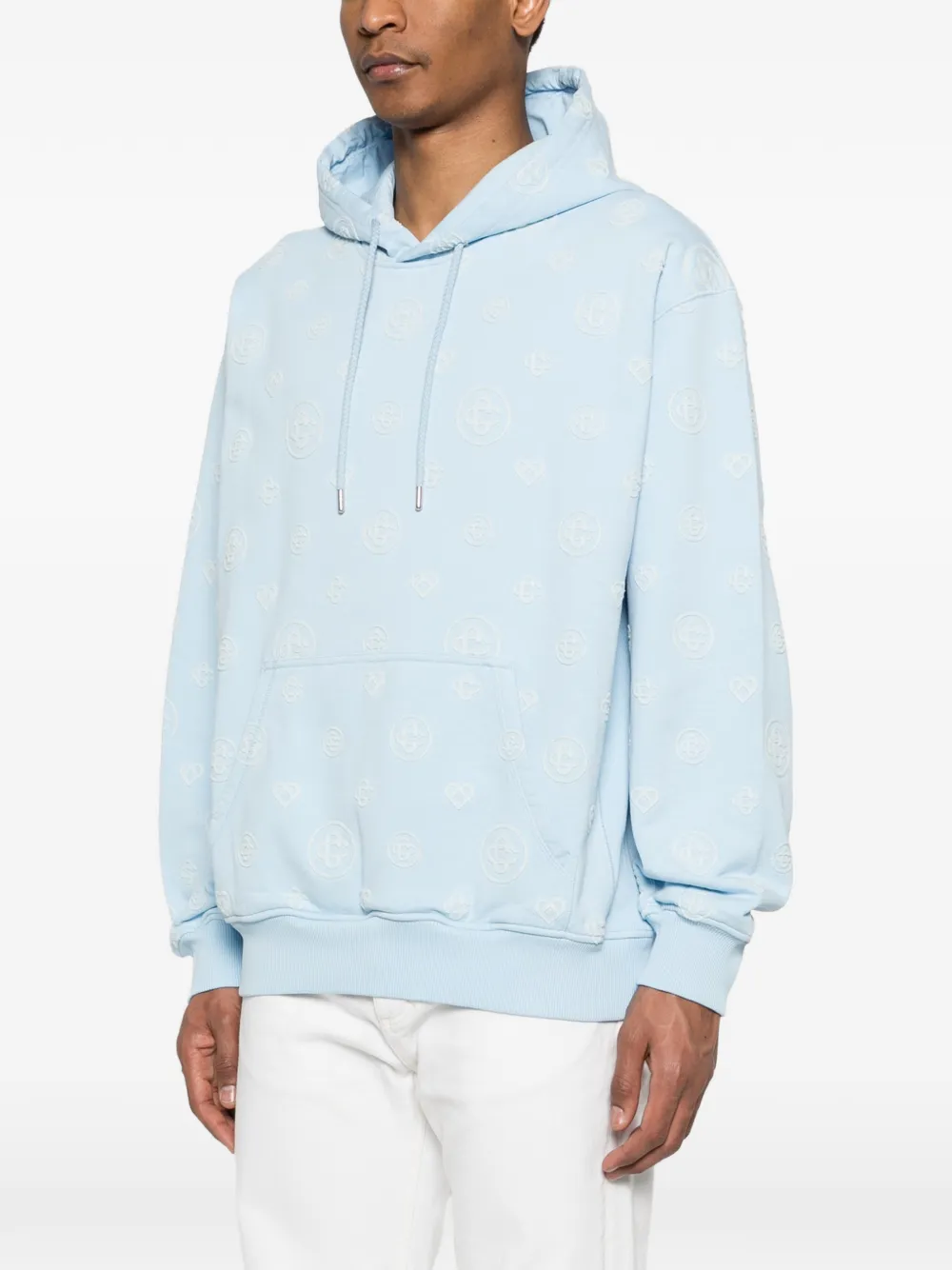 Casablanca Hoodie met monogram-applicatie Blauw