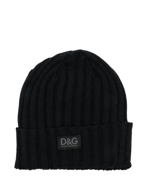 Dolce & Gabbana Pre-owned 2000s Ribbed Beanie Hat in Black