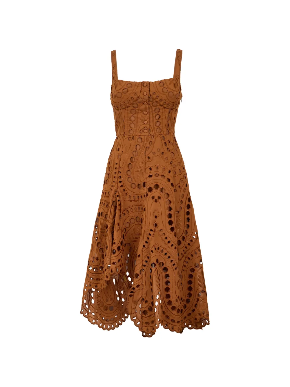 Charo Ruiz Ibiza Ayla eyelet asymmetric dress - Marrone