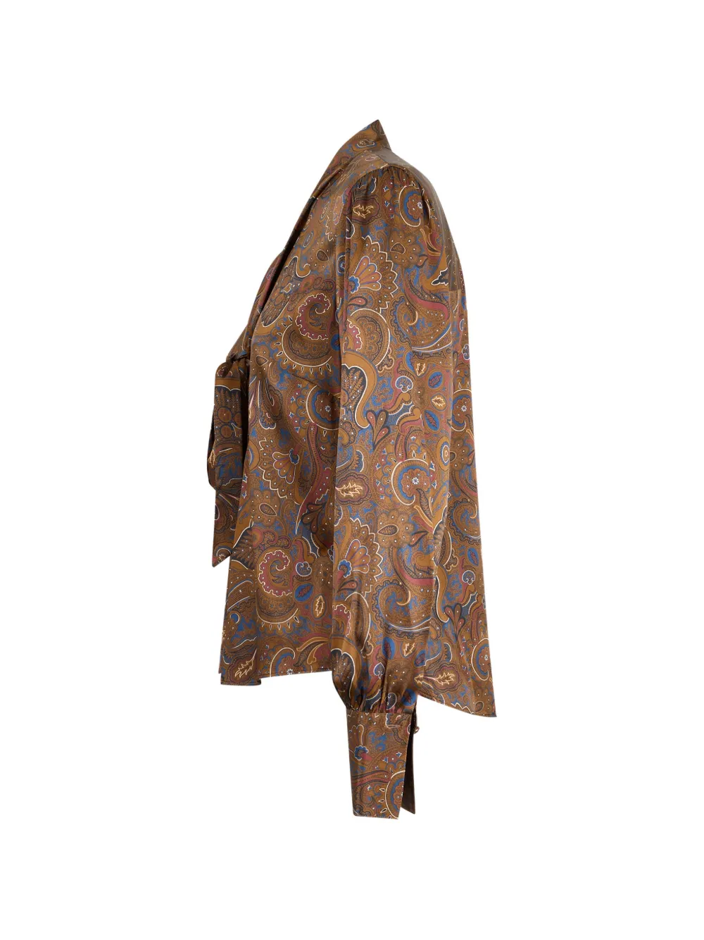 Veronica Beard Francine blouse met paisley-print en gestrikte hals Bruin