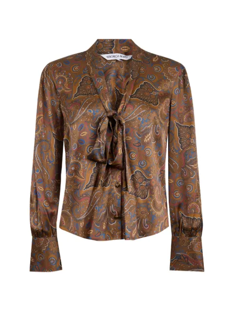 Veronica Beard Francine tie-neck paisley-pattern blouse