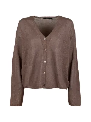 Cecilie Bahnsen Bessie Ruffled Cardigan | Brown | FARFETCH