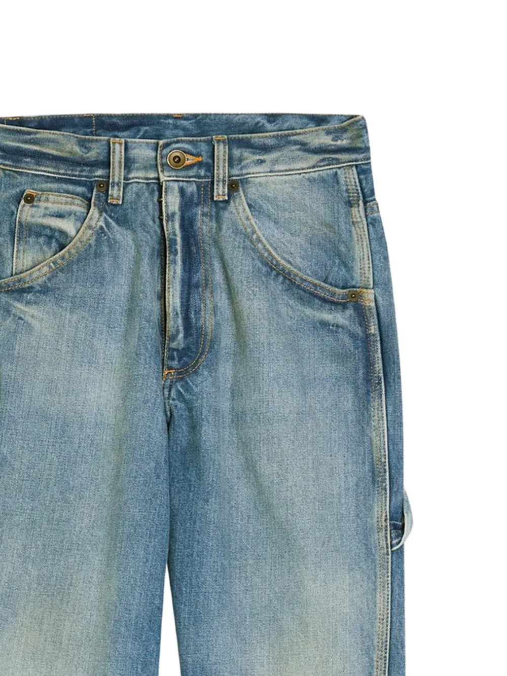 Maison Margiela Straight jeans met knoopsluiting Blauw