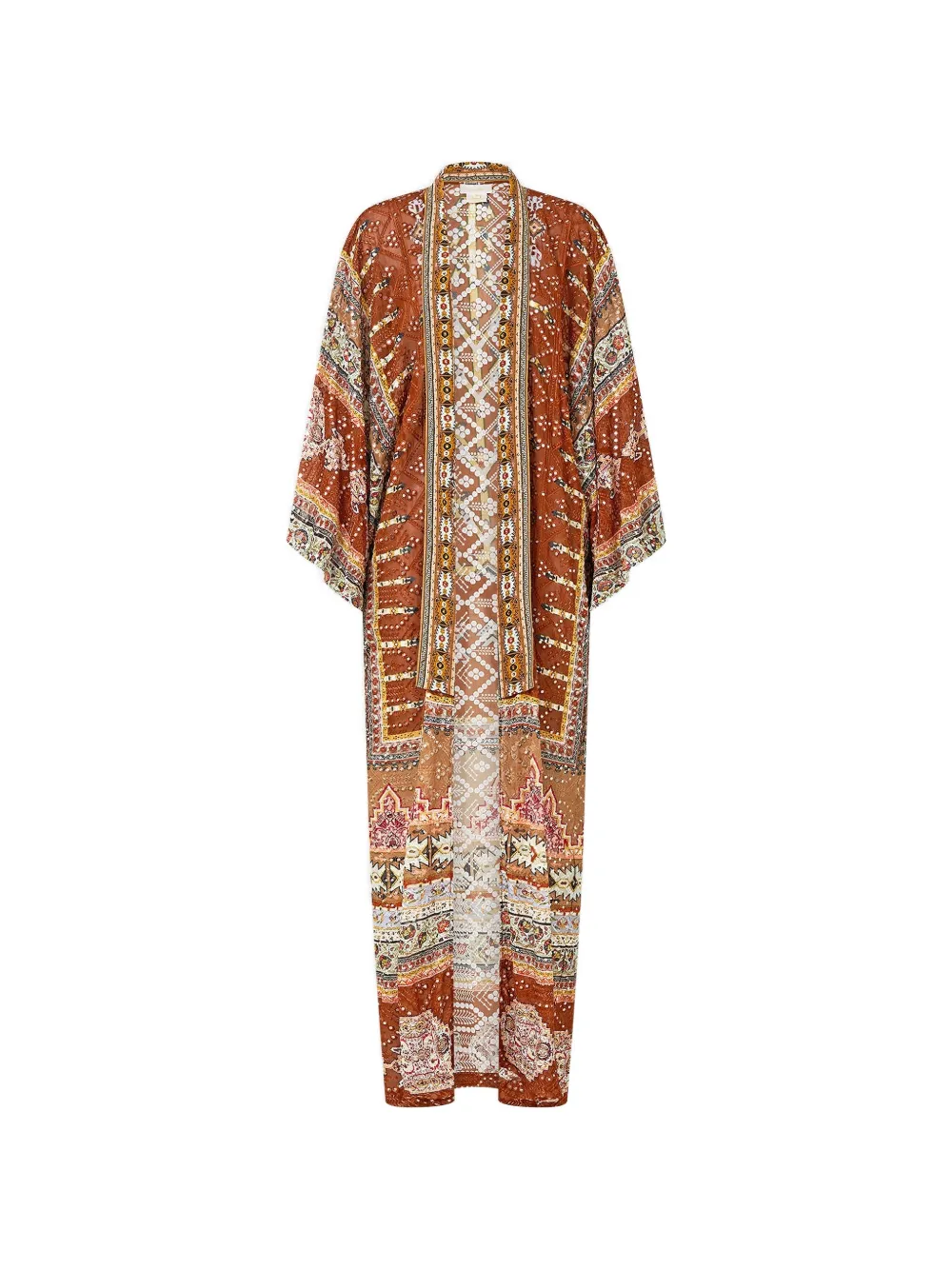 Camilla printeded kimono - Marrone