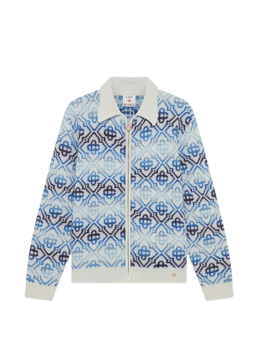 Casablanca patterned zip knitwear - Blu
