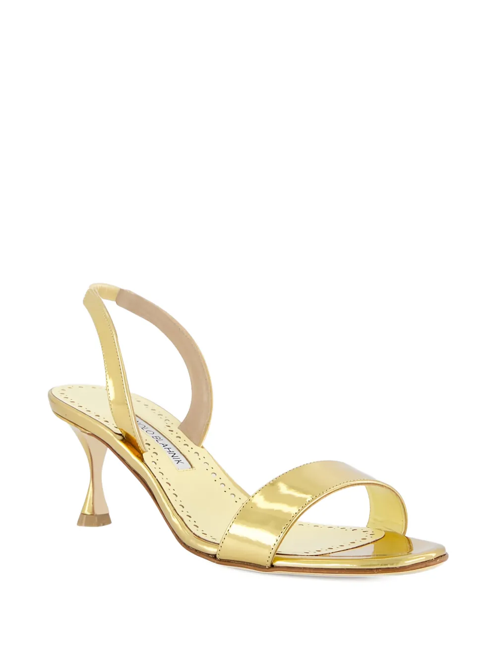 Manolo Blahnik 50 mm Cupisanpla sandalen Goud