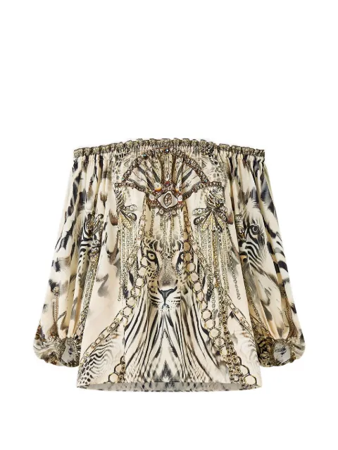 Camilla Schulterfreies Frill Oberteil