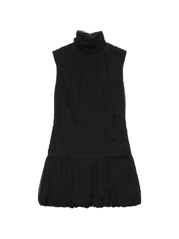 msgm mini dress Patchwork jersey mini dress with polo neckline