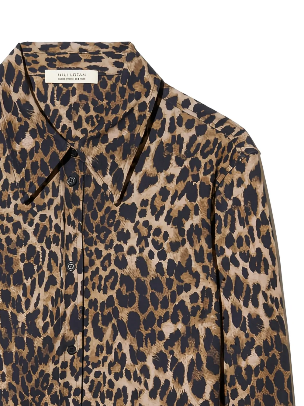 Button-Fastening Leopard-Print Shirt