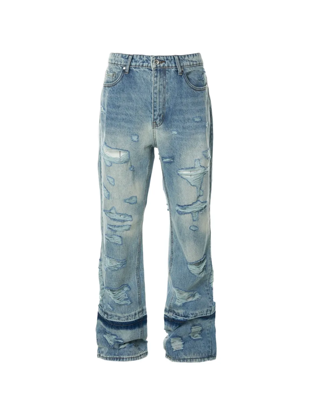 Who Decides War belt-loop distressed jeans - Blu