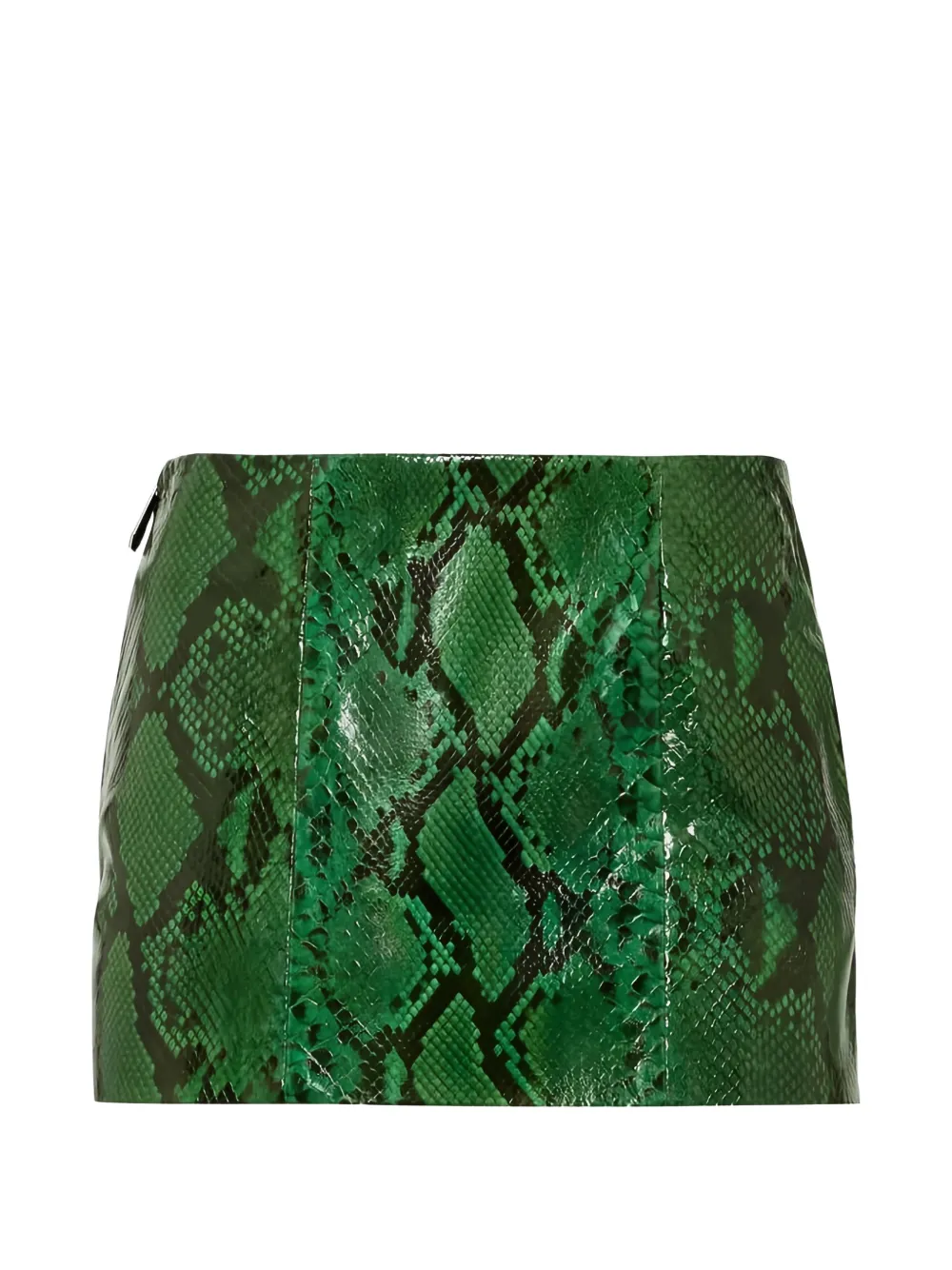 Philipp Plein Python Leather Mini Skirt In Green