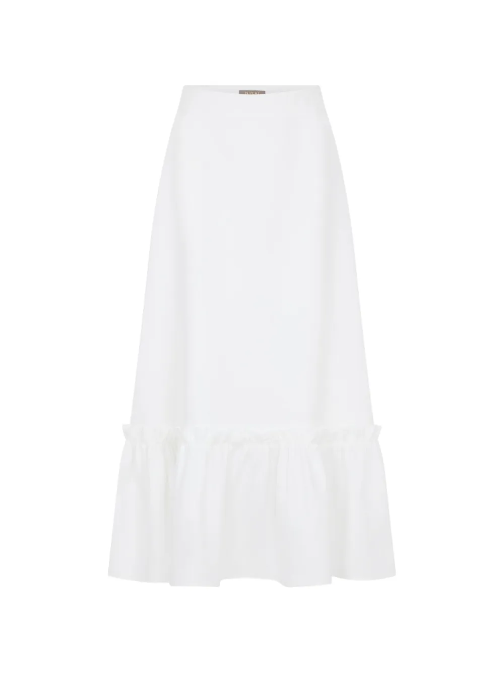 N.Peal ruffled linen skirt - Bianco