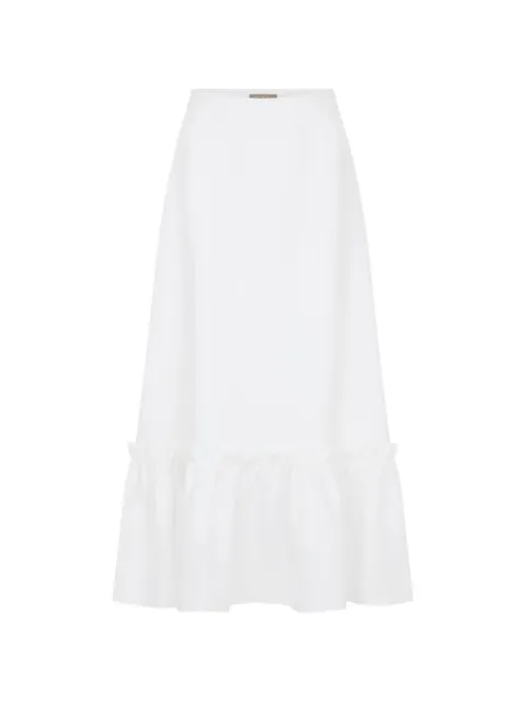 N.Peal ruffled linen skirt