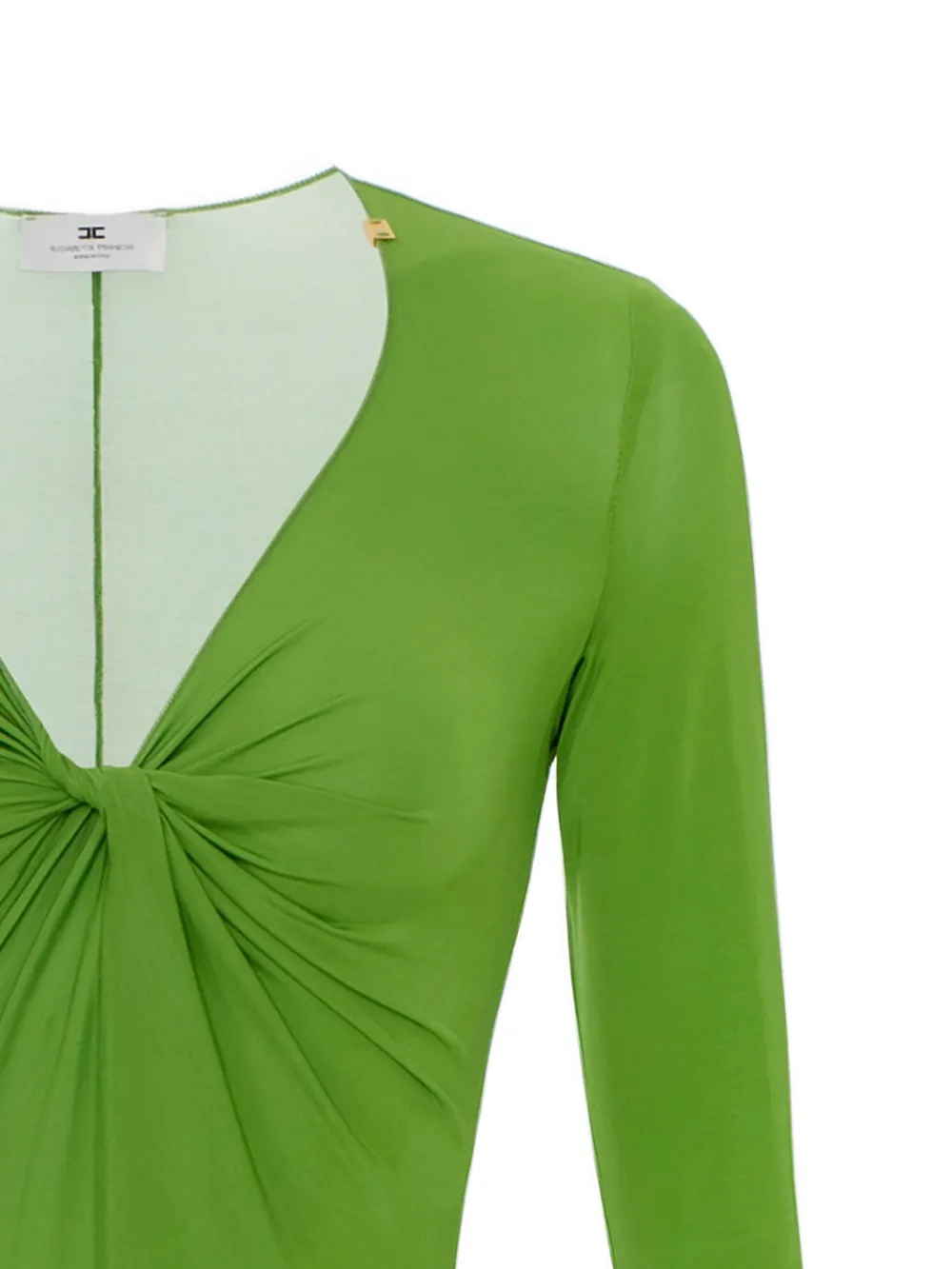 Elisabetta Franchi Gedrapeerde body met lange mouwen Groen