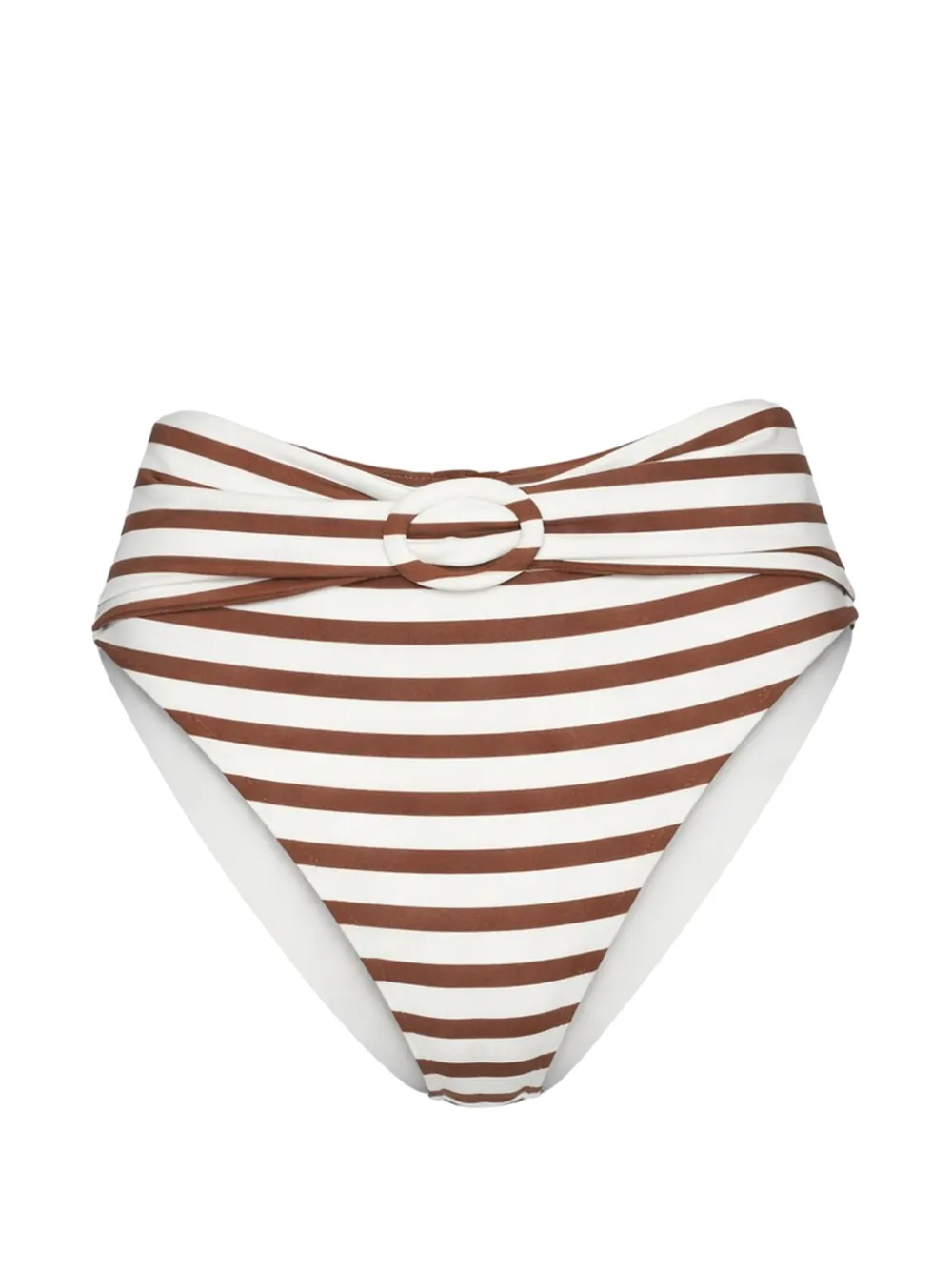 Cult Gaia alouette striped buckle bikini bottom - Weiß