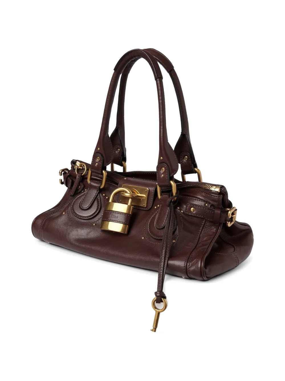  Chloé Paddington Leather Tote Bag - Brown 