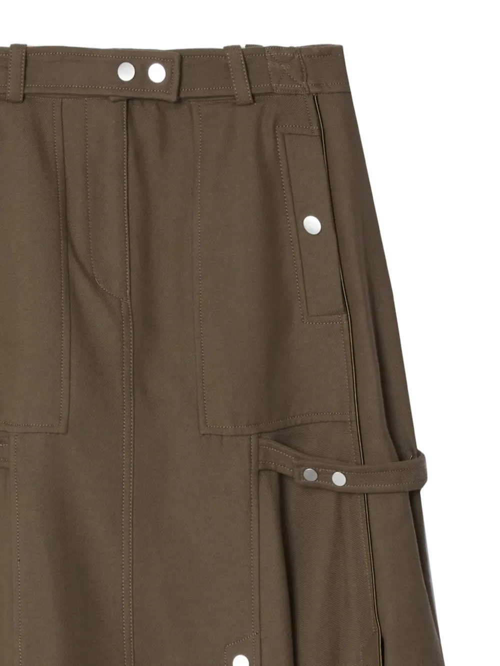  3.1 Phillip Lim Godet Utility Midi Skirt - Green 