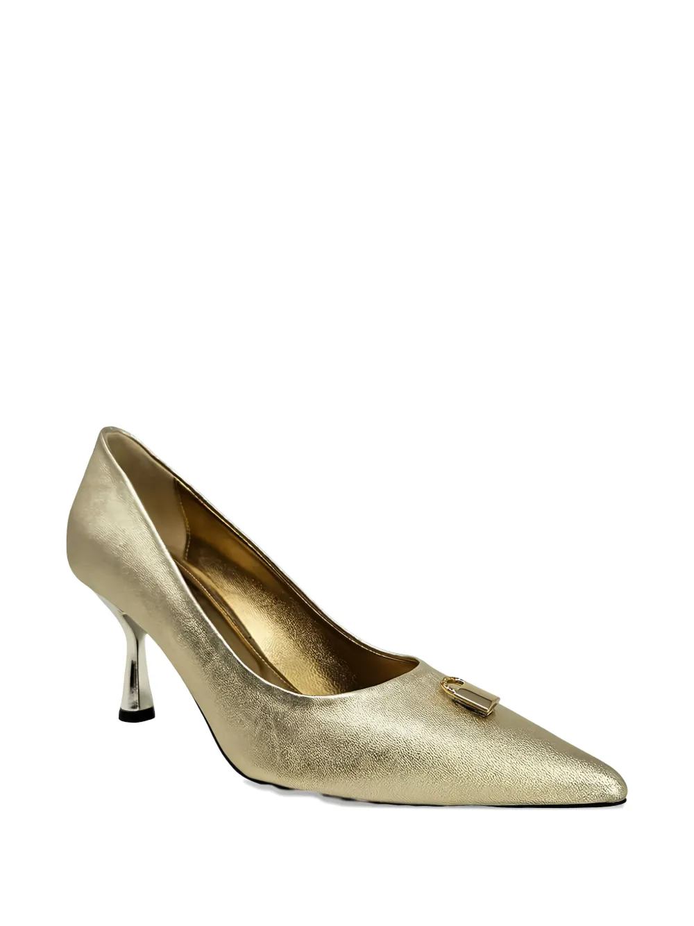 Madison.Maison Leren pumps met slot detail Goud