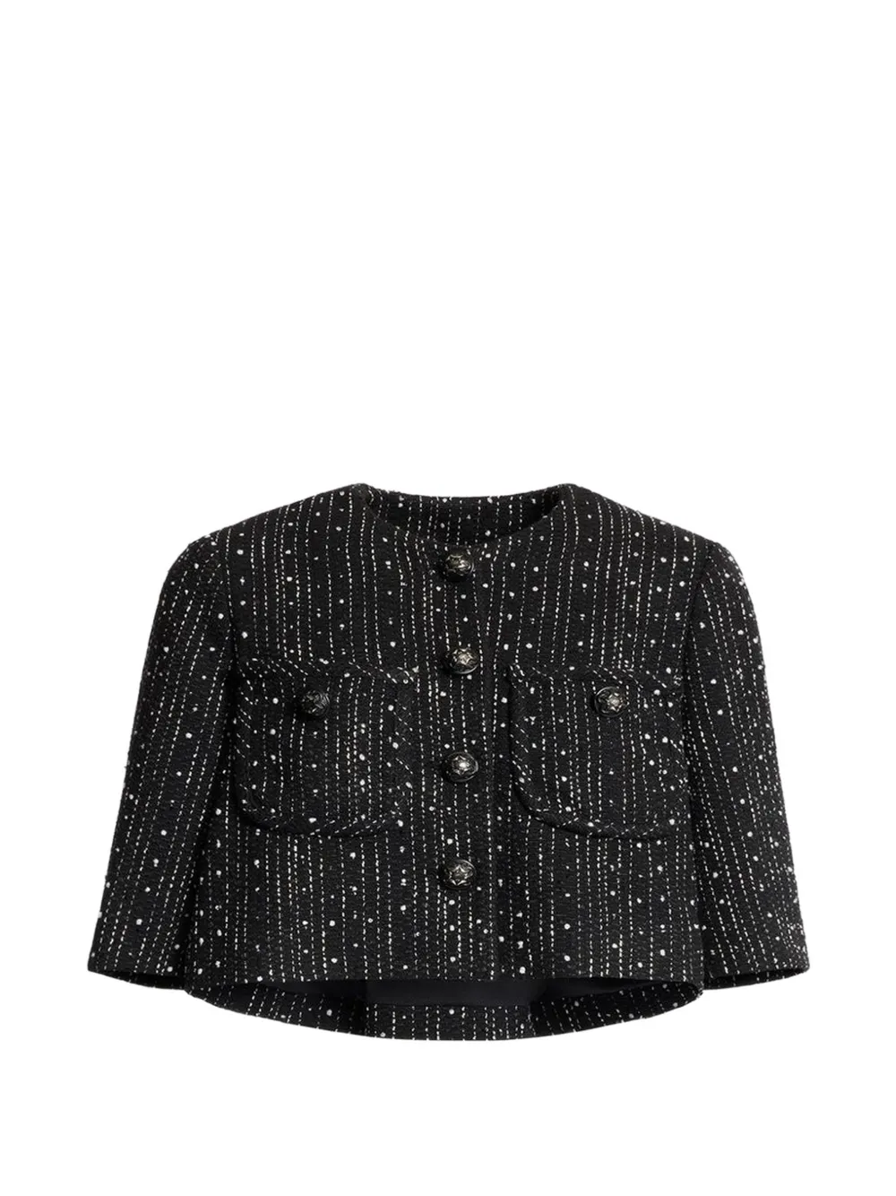 Elie Saab - Cropped tweed jack - dames - zijde/acetaat/katoen/Polyester/Viscose