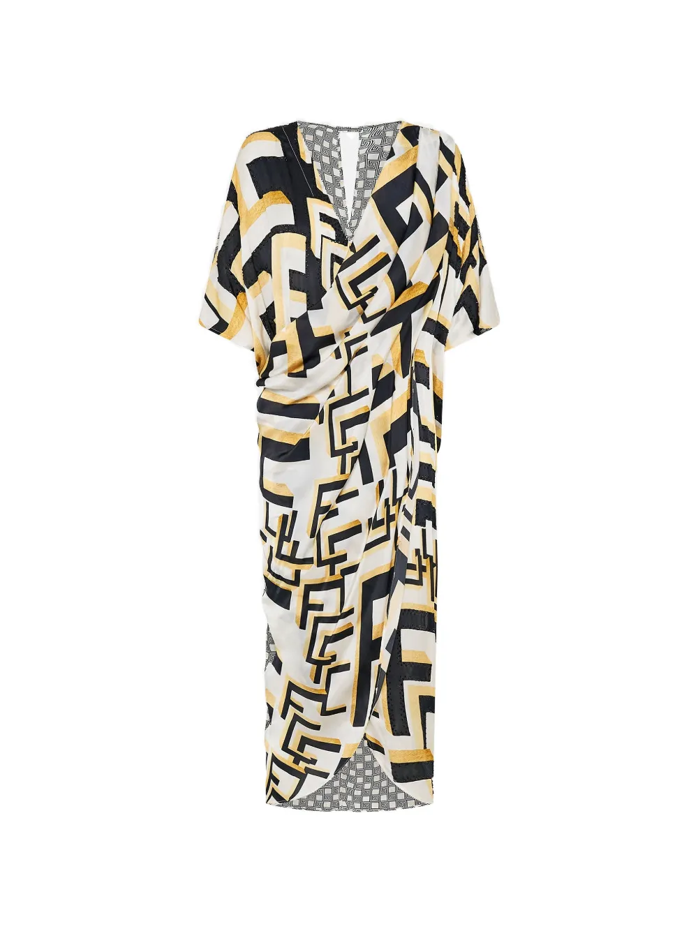 Camilla V-neck kaftan - Bianco
