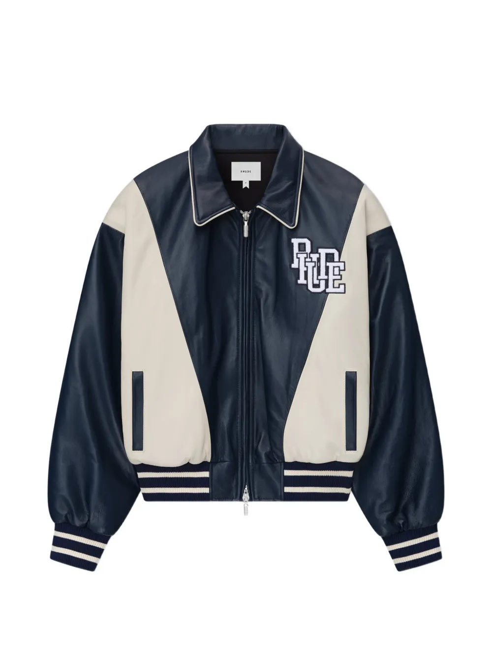 RHUDE Heaven On Earth colourblock zip bomber jacket - Blu