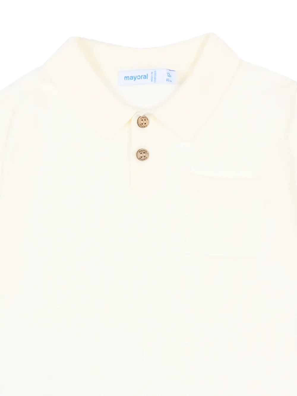 Mayoral Poloshirt met borstzak en korte mouwen Beige