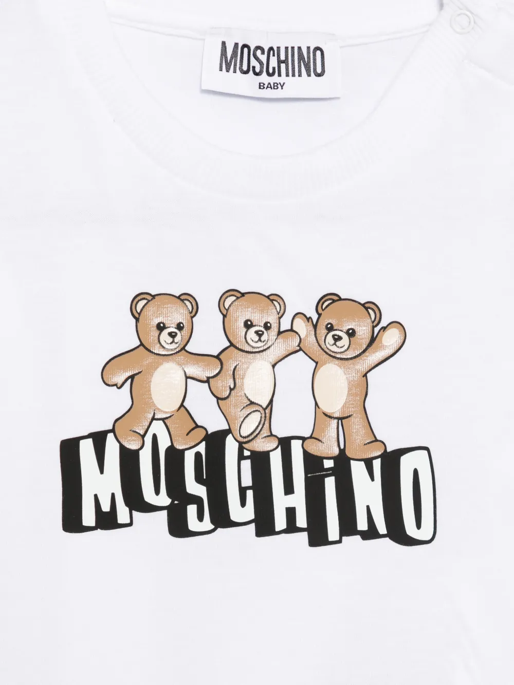 Moschino Kids T-shirt met grafische teddyprint Wit