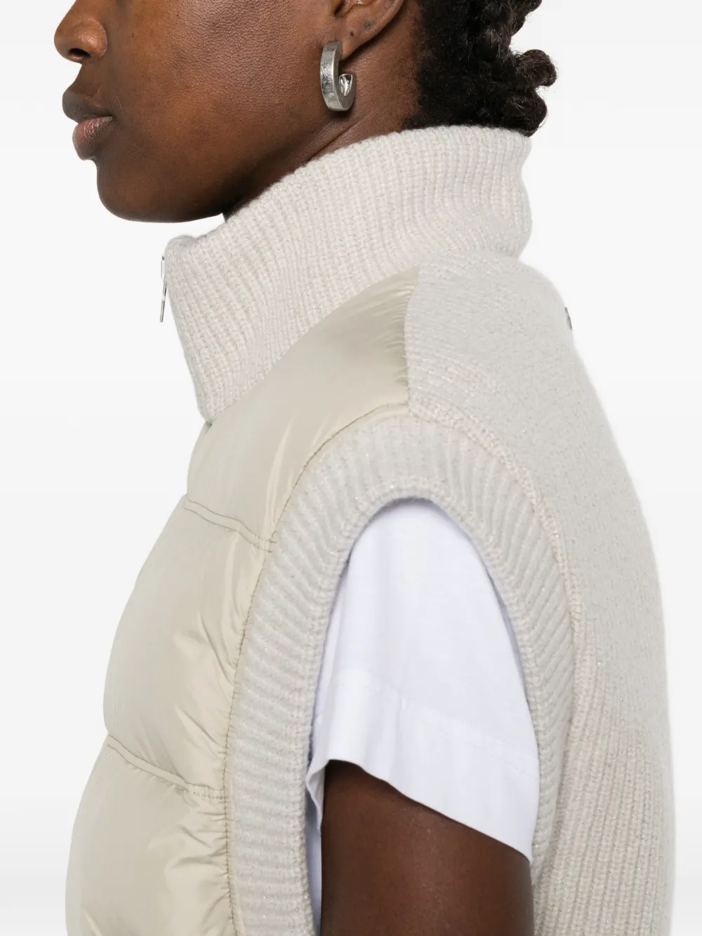 Peserico Geribbelde bodywarmer Beige