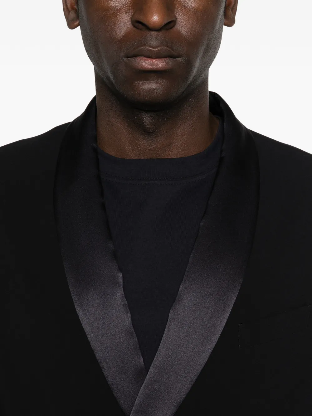 Giorgio Armani Pak met sjaalkraag Blauw