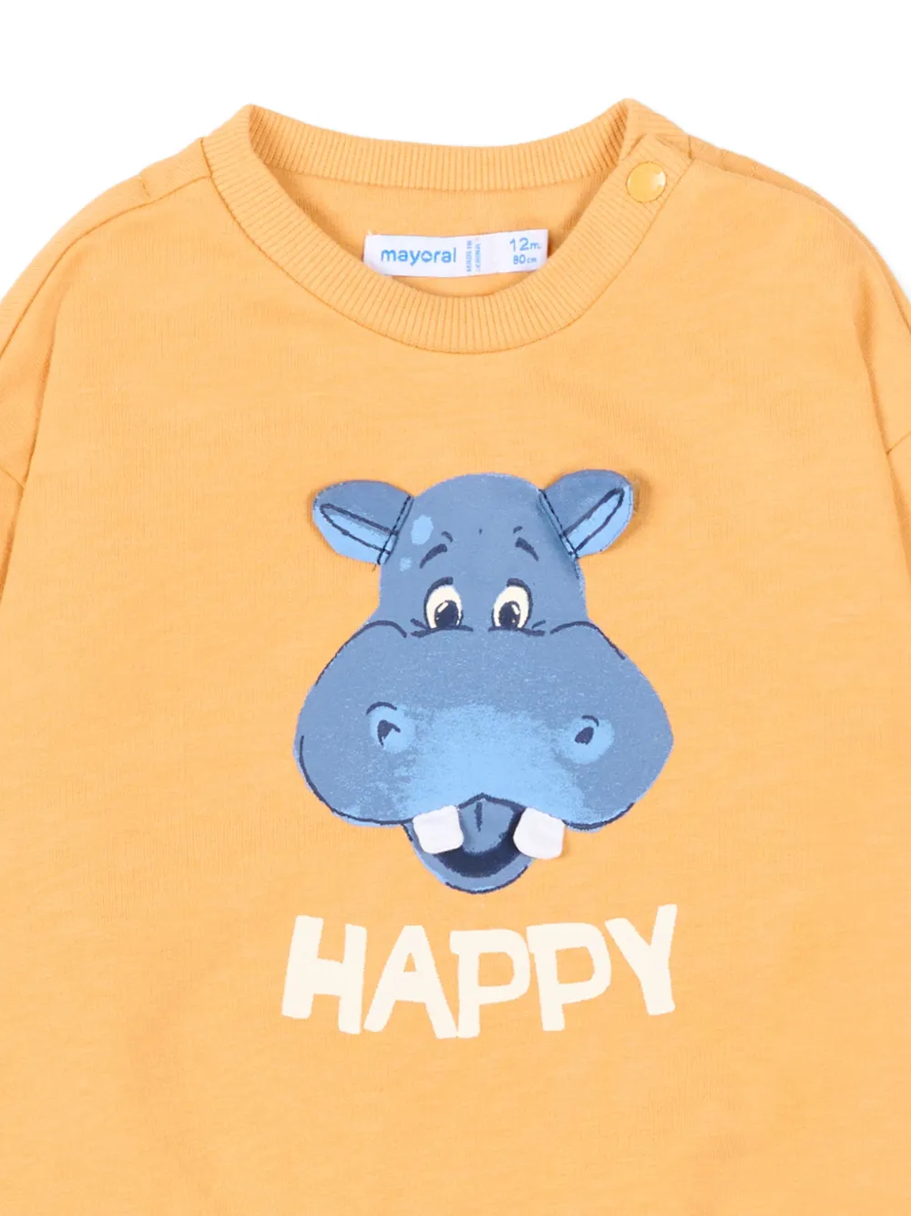 Mayoral Sweater met nijlpaard-print Geel