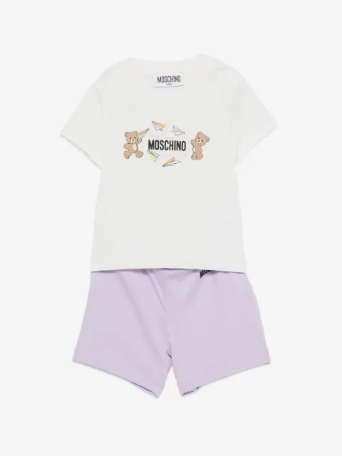 Moschino Kids bear-print shors set (set of two)