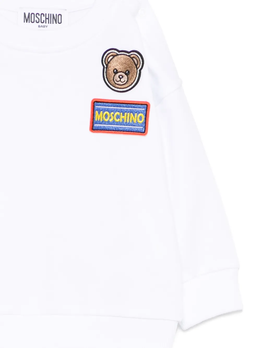 Moschino Kids Sweater met meerdere patches Wit